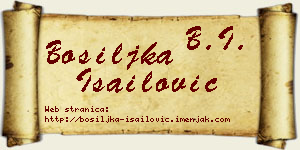 Bosiljka Isailović vizit kartica